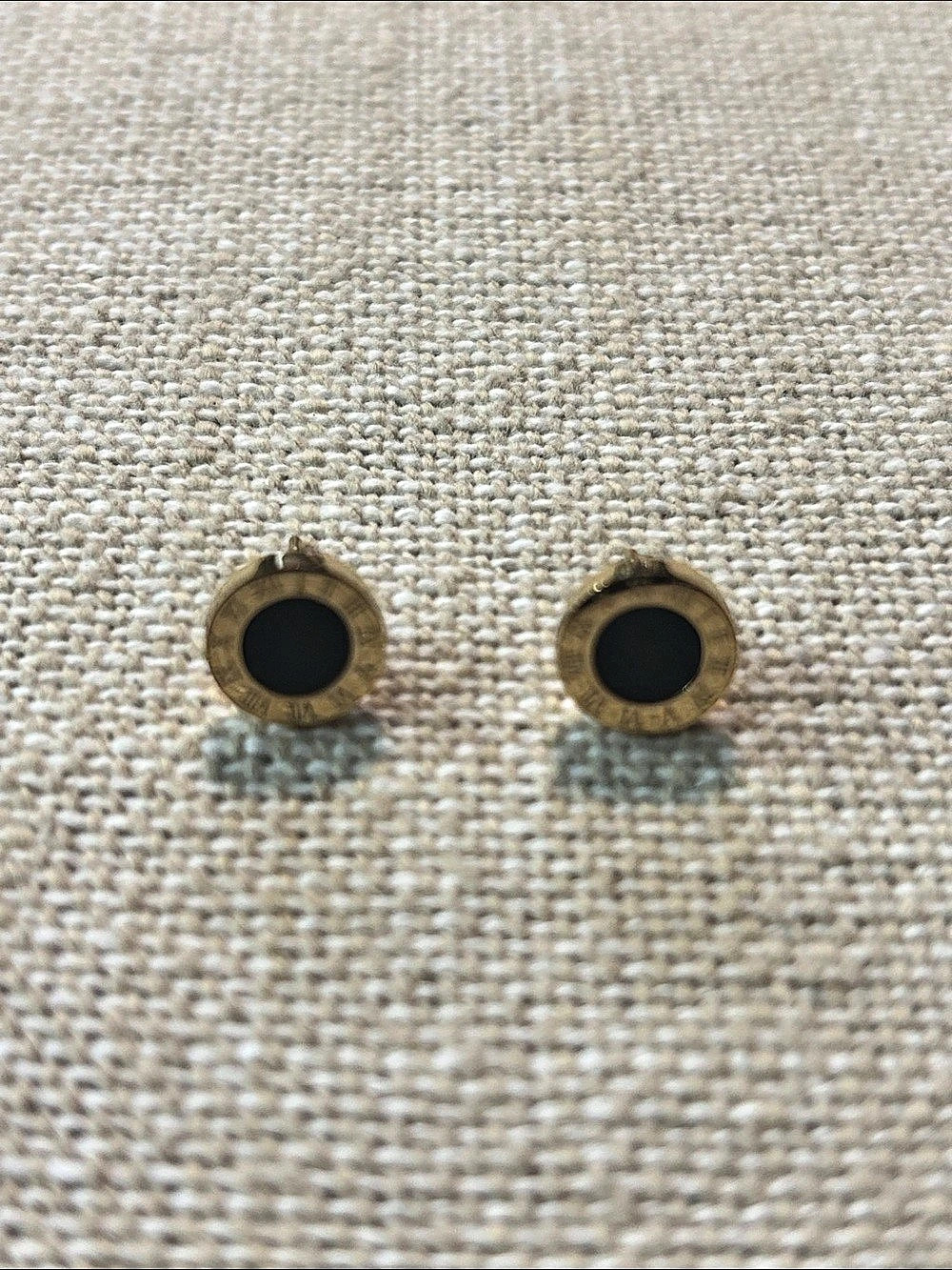 Roman Numeral Gold Tone Earrings